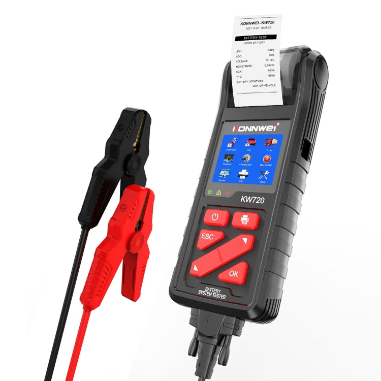 KONNWEI KW720 Car 3.2 inch 6V-24V Lead-acid Battery Tester with Printer, KW720 KONNWEI KW720 Car 3.2 inch 6V-24V Lead-acid Battery Tester with Printer, KW720